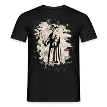 Dr. Schnabel – Pestarzt - bleached white - Männer T-Shirt - Schwarz - Vorne - AI Model Male 178 light (178cm)