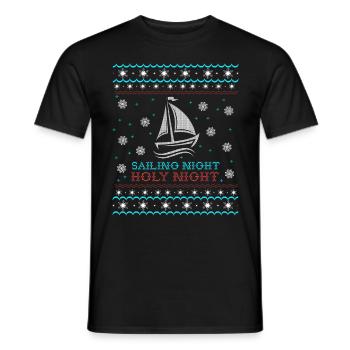 Segeln Ugly Xmas Sweater Geschenk Christmas - Männer T-Shirt - Schwarz - Vorne - AI Model Male 178 light (178cm)