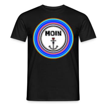 Moin | Begrüßung Norddeutschland Küste Norden - Männer T-Shirt - Schwarz - Vorne - AI Model Male 178 light (178cm)