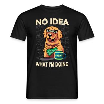 No Idea What I'm doing. Keine Ahnung was ich mache - Männer T-Shirt - Schwarz - Vorne - AI Model Male 178 light (178cm)