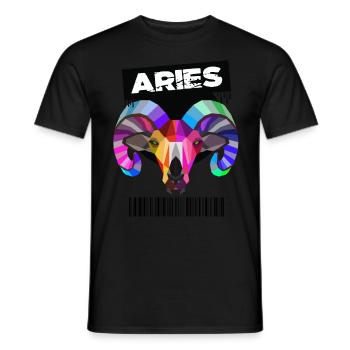 Aries - Widder - Geometric Art - Men's T-Shirt - black - Front - AI Model Male 178 light (178cm)