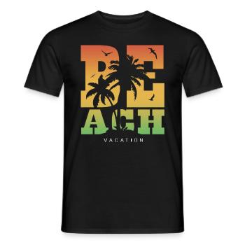 Beach Vacation - Strand Urlaub - Men's T-Shirt - black - Front - AI Model Male 178 light (178cm)