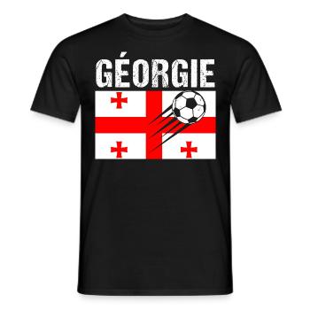 Georgia Flag Georgian Football Gift - Men's T-Shirt - black - Front - AI Model Male 178 light (178cm)