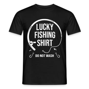 Angler Lucky Charm Lucky Fishing Shirt Gift - Men's T-Shirt - black - Front - AI Model Male 178 light (178cm)