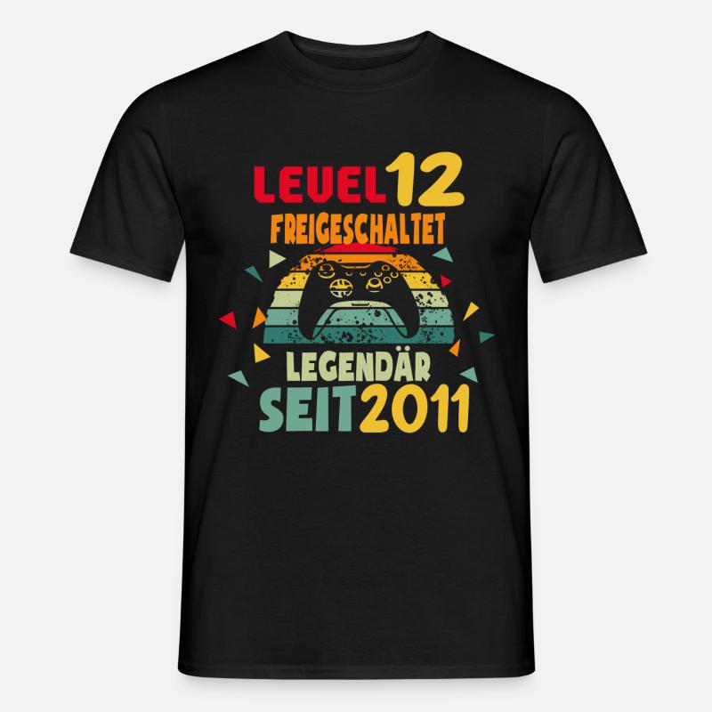 12. Geburtstag Kinder Gaming Gamer Zocker Geschenk - Männer T-Shirt - Schwarz
