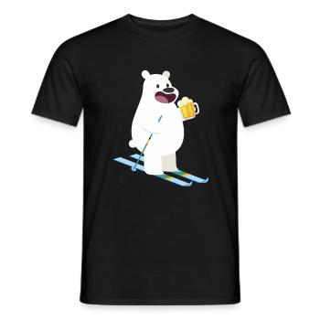 Bear Beer Sweet Ski, sport d'hiver, idée cadeau - T-shirt homme - noir - Devant - AI Model Male 178 light (178cm)
