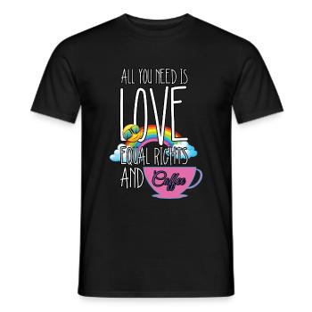 Gay Pride LGBT LGBTQ CSD Espresso Bi Bi Gay - T-shirt homme - noir - Devant - AI Model Male 178 light (178cm)