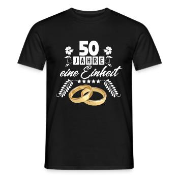50 Jahre eine Einheit! Goldhochzeit - Männer T-Shirt - Schwarz - Vorne - AI Model Male 178 light (178cm)