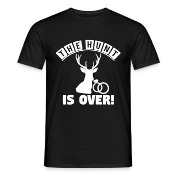 La chasse est finie bientôt! marier - T-shirt homme - noir - Devant - AI Model Male 178 light (178cm)