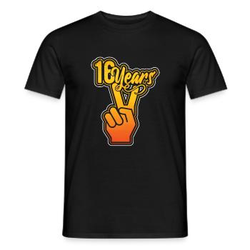 16 ans! 16 e anniversaire - T-shirt homme - noir - Devant - AI Model Male 178 light (178cm)