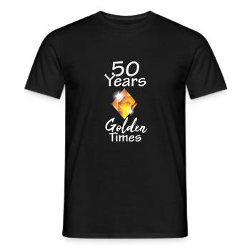 50 ans - L’âge d’or - T-shirt homme - noir - Devant - AI Model Male 178 light (178cm)