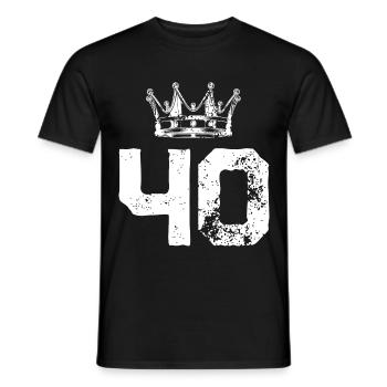 40 Zahl Krone - Männer T-Shirt - Schwarz - Vorne - AI Model Male 178 light (178cm)