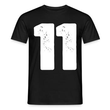 11 Maillot numéro - T-shirt homme - noir - Devant - AI Model Male 178 light (178cm)