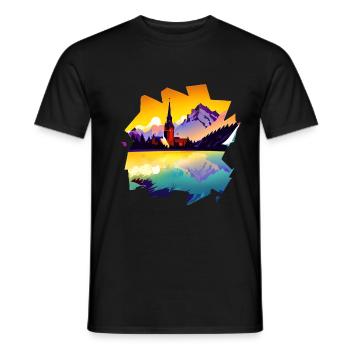 Germany is a country with lush nature - Men's T-Shirt - black - Front - AI Model Male 178 light (178cm)