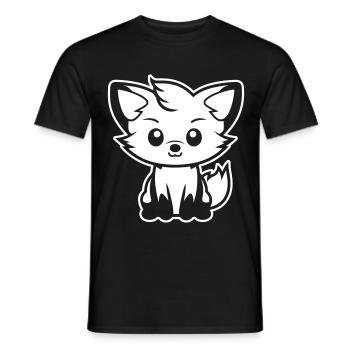 Fuchs Comic - Männer T-Shirt - Schwarz - Vorne - AI Model Male 178 light (178cm)