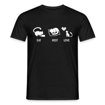 Eat rest love - Men's T-Shirt - black - Front - AI Model Male 178 light (178cm)