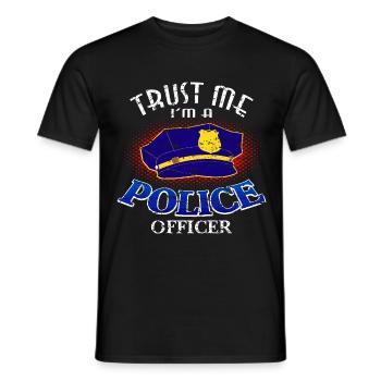 Polizei - Männer T-Shirt - Schwarz - Vorne - AI Model Male 178 light (178cm)