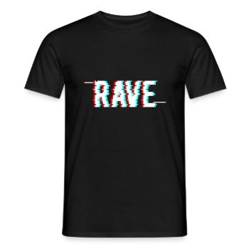 Rave Glitch Hardstyle Festival EDM Techno - Männer T-Shirt - Schwarz - Vorne - AI Model Male 178 light (178cm)