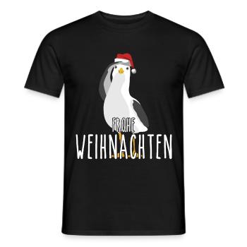 Frohe Weihnachten Norddeutschland Möwe - Männer T-Shirt - Schwarz - Vorne - AI Model Male 178 light (178cm)