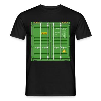 Container - Männer T-Shirt - Schwarz - Vorne - AI Model Male 178 light (178cm)