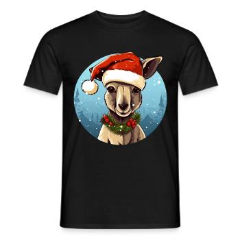 Kängurus Weihnachten - Männer T-Shirt - Schwarz - Vorne - AI Model Male 178 light (178cm)