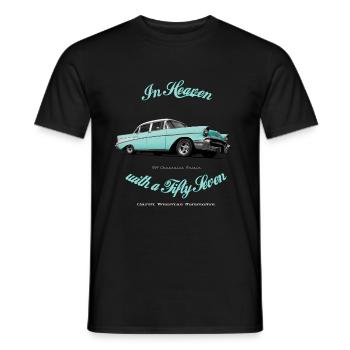 57 Chevy Belair - Men's T-Shirt - black - Front - AI Model Male 178 light (178cm)