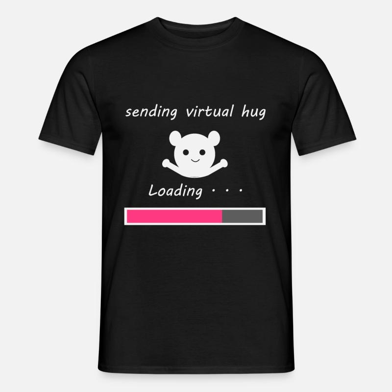 Sende virtuelle Umarmung - Männer T-Shirt - Schwarz