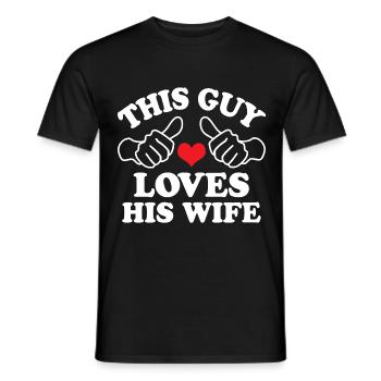 This Guy Loves His Wife - Men's T-Shirt - black - Front - AI Model Male 178 light (178cm)