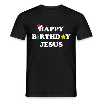 happy birthday jesus - Männer T-Shirt - Schwarz - Vorne - AI Model Male 178 light (178cm)