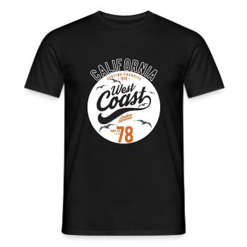 California West Coast Surfing Paradise Summer 78 - Men's T-Shirt - black - Front - AI Model Male 178 light (178cm)