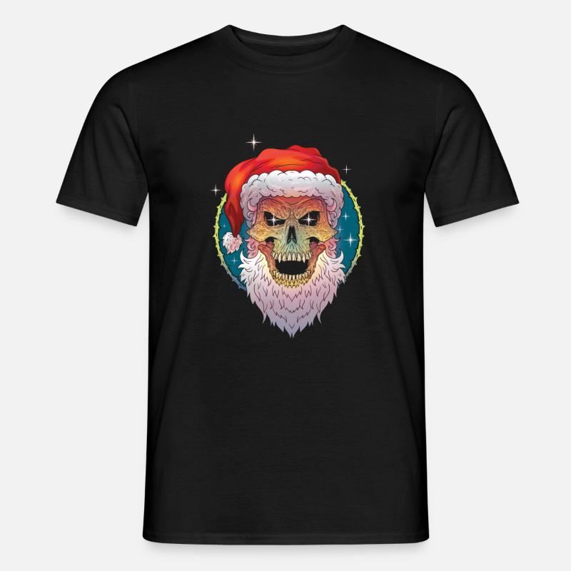 Jul grim jul skull santa - Mænd T-shirt - sort