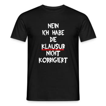 LEHRER KLAUSUR EXAM ABITUR SCHULE UNTERRICHT FUN - Männer T-Shirt - Schwarz - Vorne - AI Model Male 178 light (178cm)