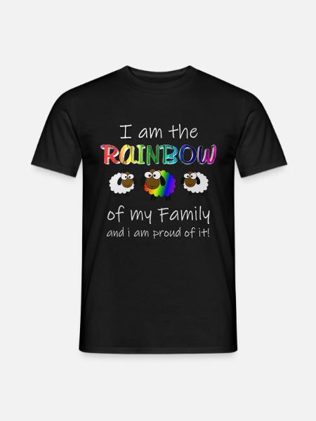 Rainbow Sheep - Männer T-Shirt - Schwarz
