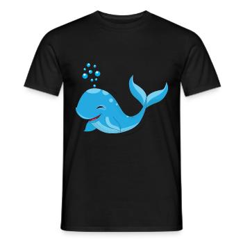 whale - Men's T-Shirt - black - Front - AI Model Male 178 light (178cm)