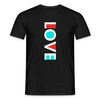 Création de logo Love Text - Blanc - T-shirt homme - noir - Devant - AI Model Male 178 light (178cm)