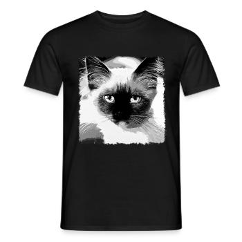 gxp sacred burma cat blue eyes vector k sw - Men's T-Shirt - black - Front - AI Model Male 178 light (178cm)