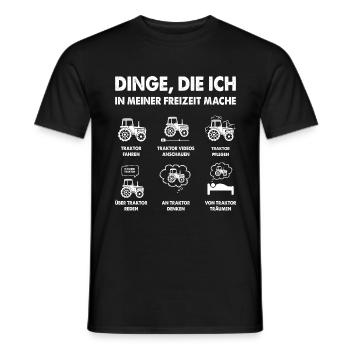Traktor Dinge die ich in meiner Freizeit mache - Männer T-Shirt - Schwarz - Vorne - AI Model Male 178 light (178cm)