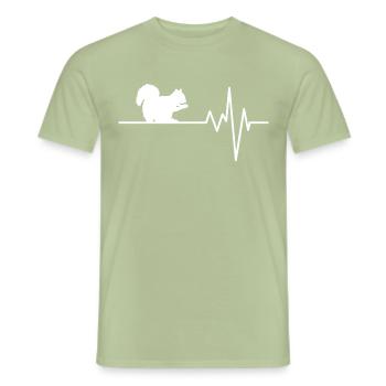 Écureuils - T-shirt homme - vert sauge - Devant - AI Model Male 178 light (178cm)