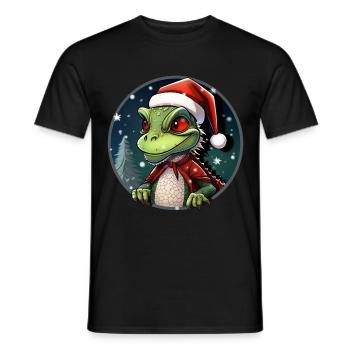 Eidechsen Weihnachten - Männer T-Shirt - Schwarz - Vorne - AI Model Male 178 light (178cm)