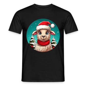 Noël des moutons - T-shirt homme - noir - Devant - AI Model Male 178 light (178cm)