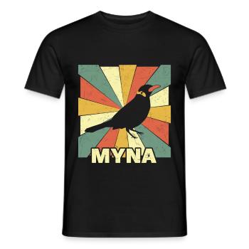 Beo, Mynah for bird lovers and gift - Men's T-Shirt - black - Front - AI Model Male 178 light (178cm)