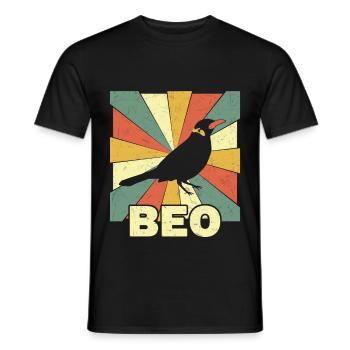 Beo, Mynah for bird lovers and gift - Men's T-Shirt - black - Front - AI Model Male 178 light (178cm)