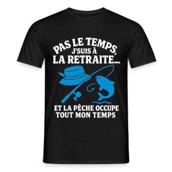 Retraite & pêche - T-shirt homme - noir - Devant - AI Model Male 178 light (178cm)