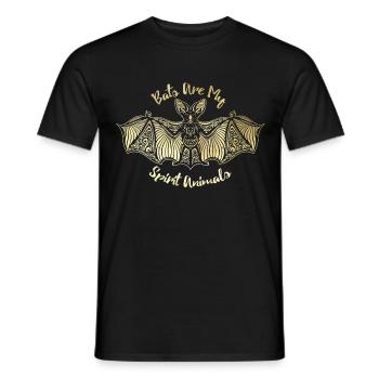 Fledermaus - Männer T-Shirt - Schwarz - Vorne - AI Model Male 178 light (178cm)