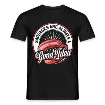 Saucisse - T-shirt homme - noir - Devant - AI Model Male 178 light (178cm)