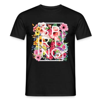 spring - Men's T-Shirt - black - Front - AI Model Male 178 light (178cm)