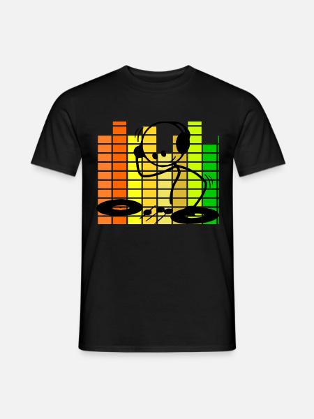 Stick figure DJ equalizer - Men's T-Shirt - black