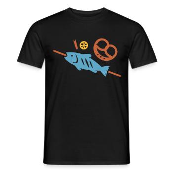 Steckerlfisch, Breze & Zitrone - Männer T-Shirt - Schwarz - Vorne - AI Model Male 178 light (178cm)
