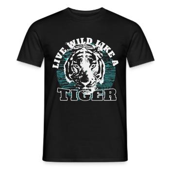 Tiger - Männer T-Shirt - Schwarz - Vorne - AI Model Male 178 light (178cm)