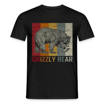Bear Animal Grizzly Wilderness Gift - Men's T-Shirt - black - Front - AI Model Male 178 light (178cm)